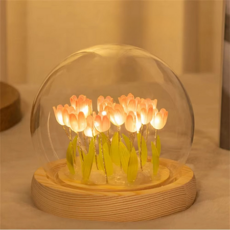 Colorful Floral LED Bedside Table Lamp