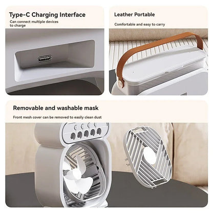 Compact AC Unit with LED Light and Humidifier Function