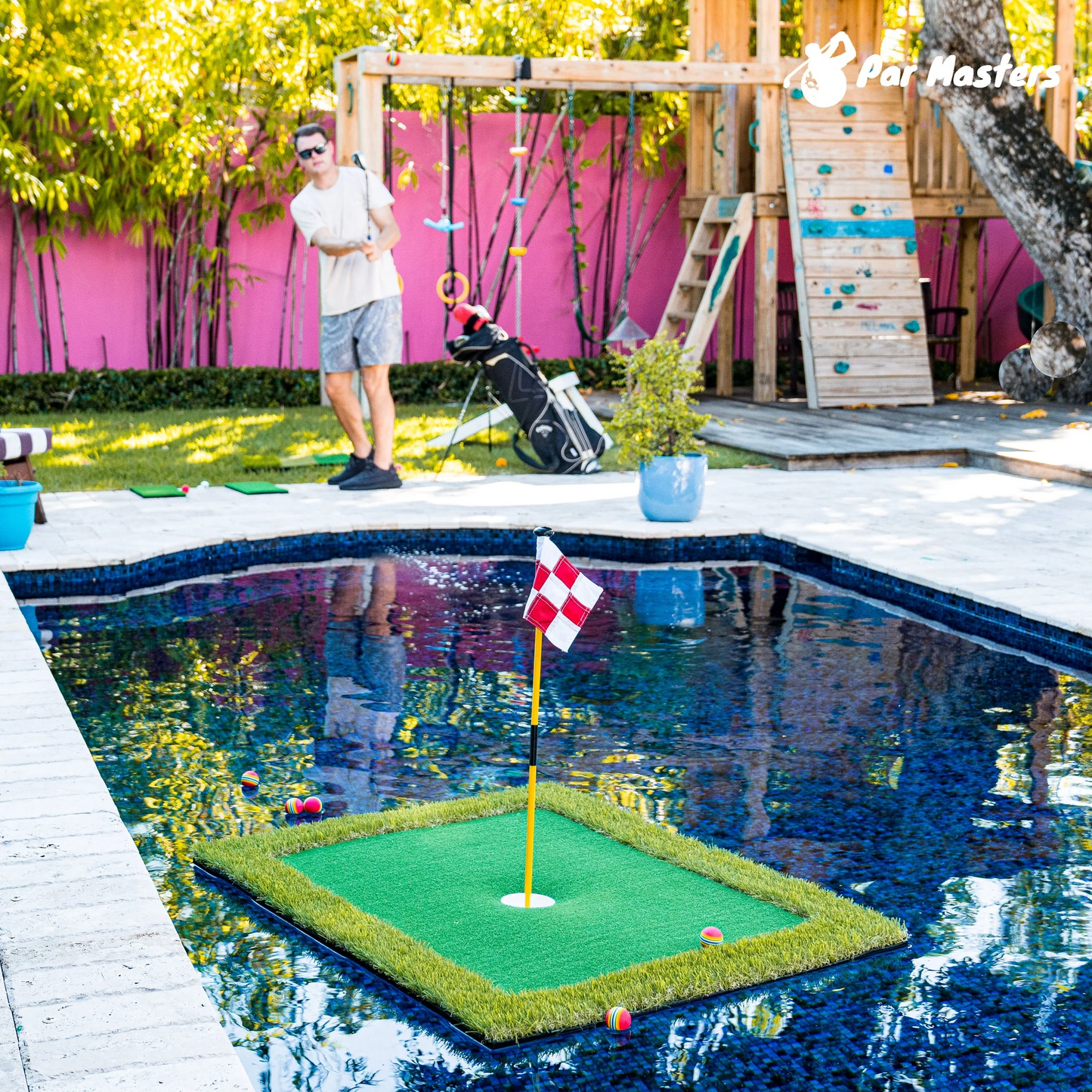 Portable Indoor Putting Green Mat Floating Golf Balls