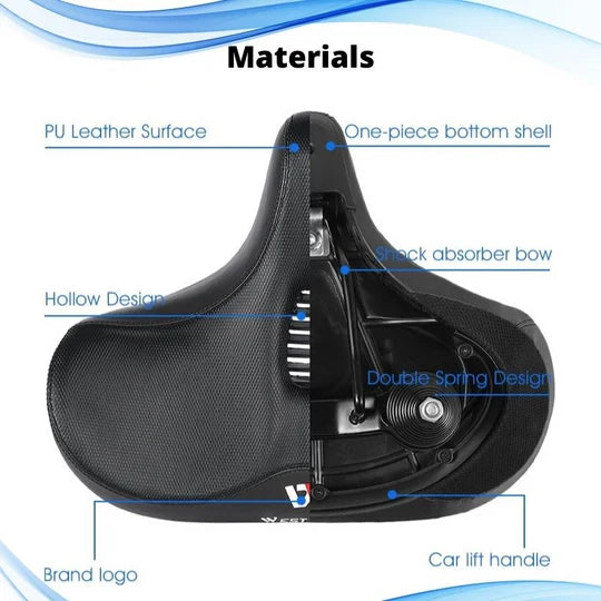 Plush Padded Bike Seat with Durable Water Resistant Cover