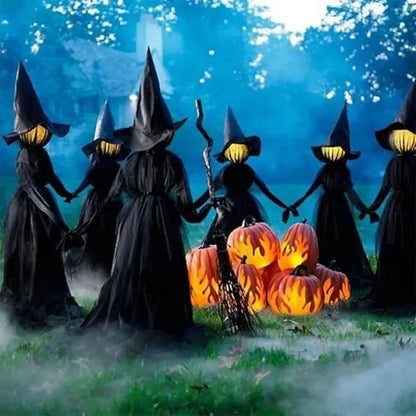 Spooky LED Witch Figure Decoration - Hehif
