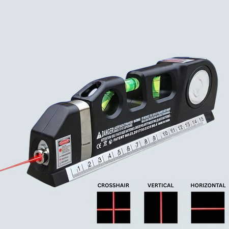 Accurate Laser Level with Cross Beam and 8ft Tape Measure