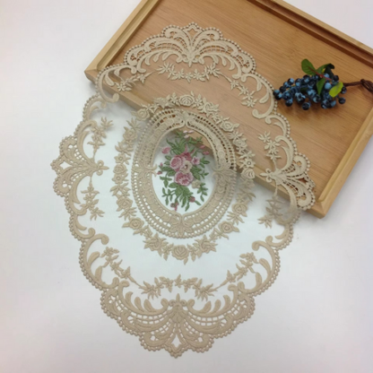 Beautiful Floral Round Tablecloth with Napkins and Coasters