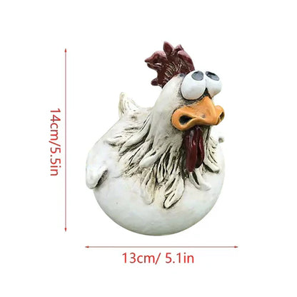 Humorous Yard Chicken Decor – Outdoor Garden Figures