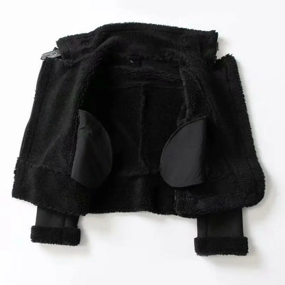 Faux Fur Lined Biker Leather Jacket