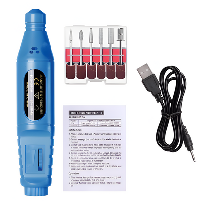 Compact Nail Care Drill Set with Travel Case