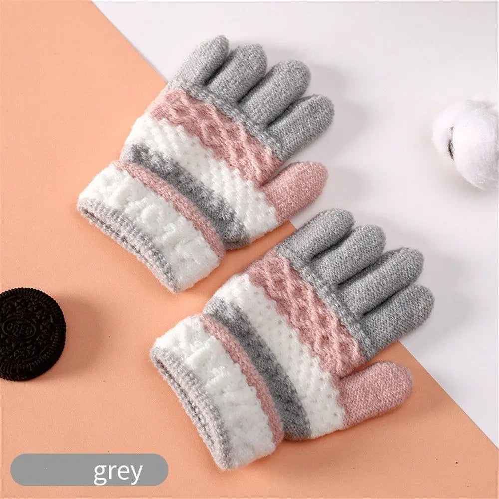 Warm Childrens Knit Gloves for Kids