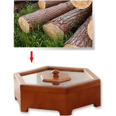Natural Wooden Snack Storage Container With Lid