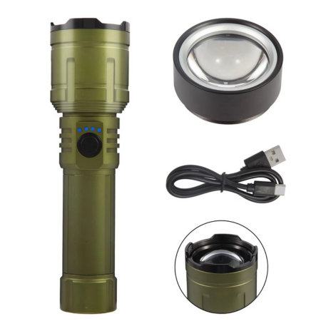 Bright 3000Lm Waterproof Zoom LED Flashlight