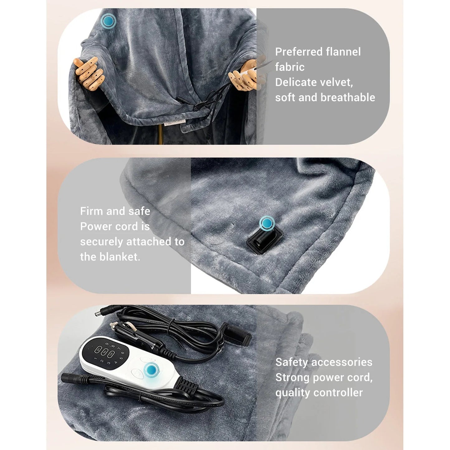Compact Auto Heated Travel Blanket
