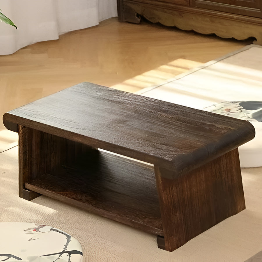 Portable Wooden Folding Table, Asian Style Desk with Natural Design - Hehif