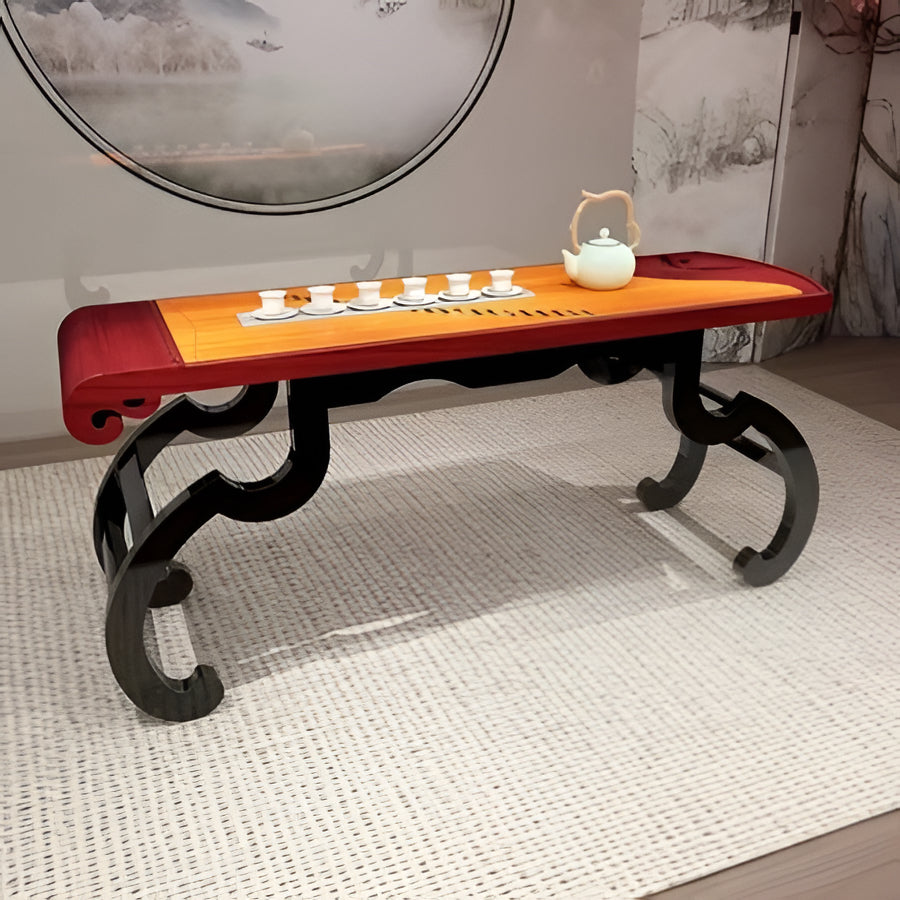 Rustic Wooden Coffee Table with Metal Legs