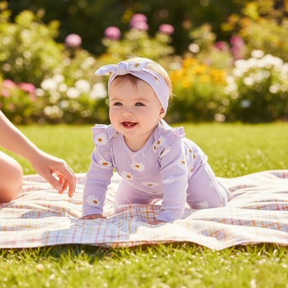 Cute Baby Girl Floral 3 Piece Set with Romper - Hehif