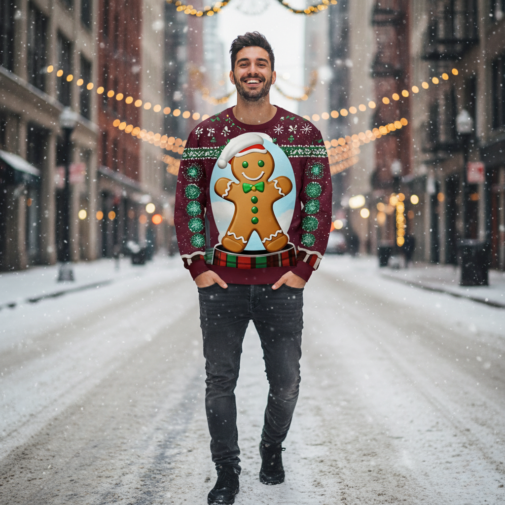 Funny Xmas 3D Graphic Sweatshirt for Men - Hehif