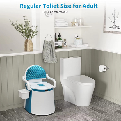 Compact Lightweight Toilet with Large Tank and Grip Handles