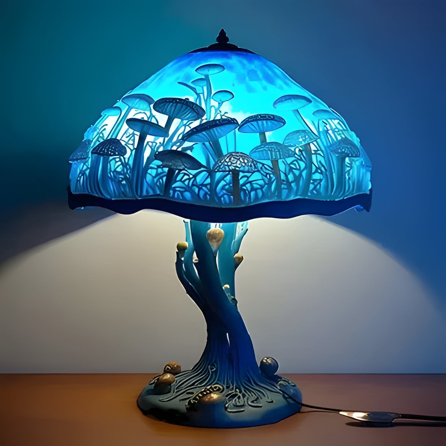 Colorful Glass Floral Table Light