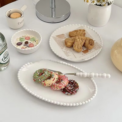 Delicate White Ceramic Dinner Plates