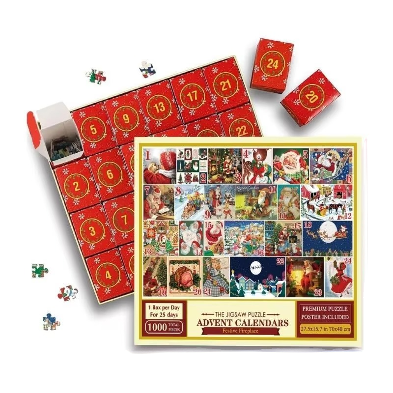 Fun Holiday Countdown Puzzle Advent Calendar - Hehif
