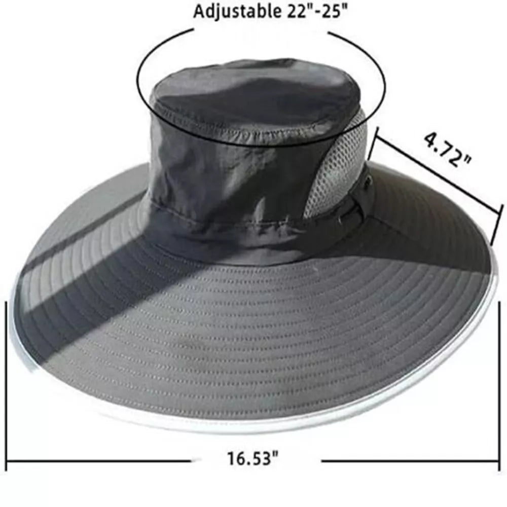 Large Brim Sun Hat with Solar Powered Fan & USB Charge