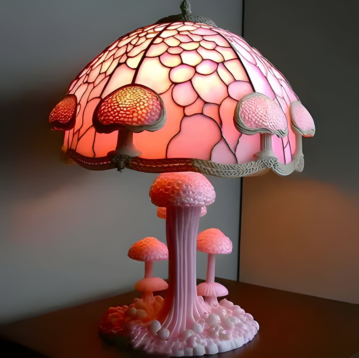 Colorful Glass Floral Table Light