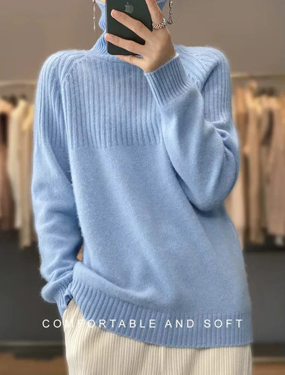 Soft Women's Turtleneck Cashmere Pullover