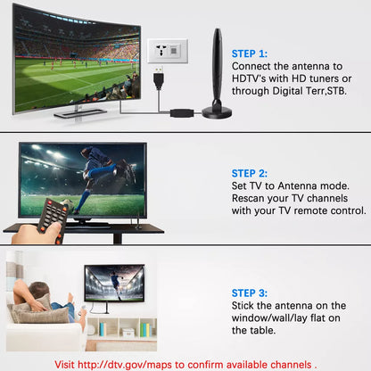 4K HD Indoor TV Antenna with Signal Booster