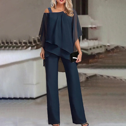 Chic Cold Shoulder Two Piece Set