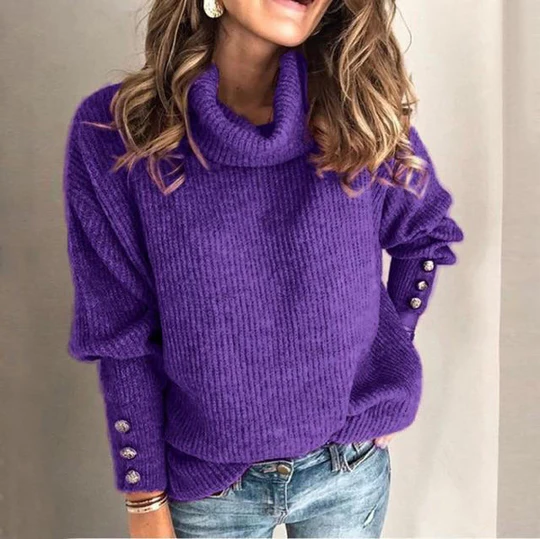 Classic Crew Neck Button Sweater