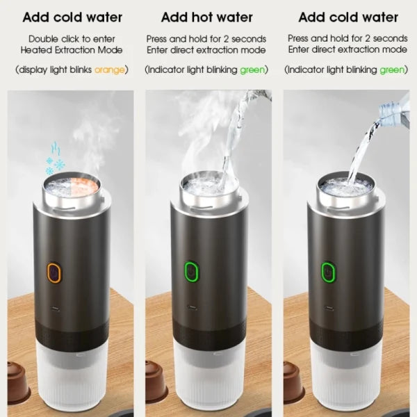 Compact Travel Coffee Maker 3 in 1 Espresso Brewer
