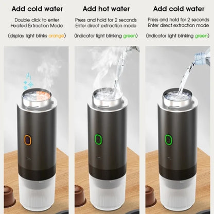 Compact Travel Coffee Maker 3 in 1 Espresso Brewer