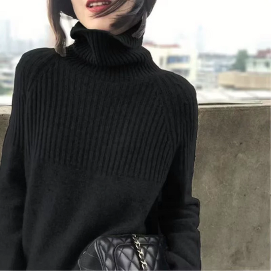 Soft Women's Turtleneck Cashmere Pullover - Hehif