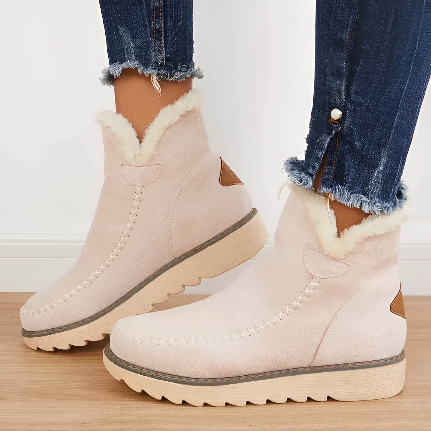 Waterproof Insulated Ankle Snow Boots with Faux Fur Lining