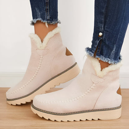 Waterproof Insulated Ankle Snow Boots with Faux Fur Lining