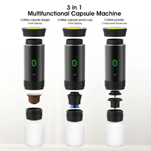 Compact Travel Coffee Maker 3 in 1 Espresso Brewer