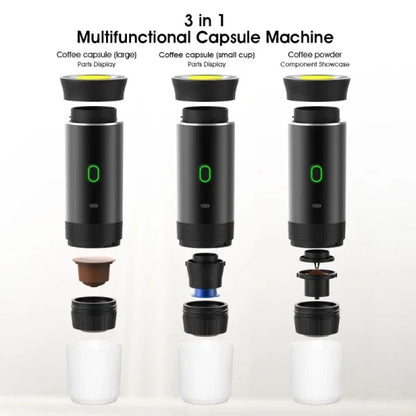 Compact Travel Coffee Maker 3 in 1 Espresso Brewer