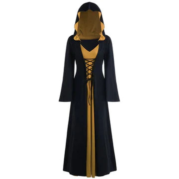 Gothic Vampire Women's Hooded Lace Cloak Dress
