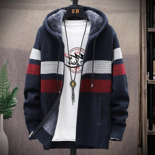 Relaxed Fit Striped Sweater - Hehif