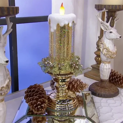 Sparkling LED Holiday Candles Rechargeable With Glitter