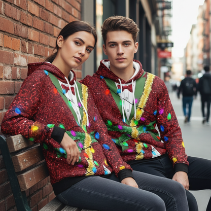 Festive 3D Graphic Christmas Hoodie Sweater - Hehif
