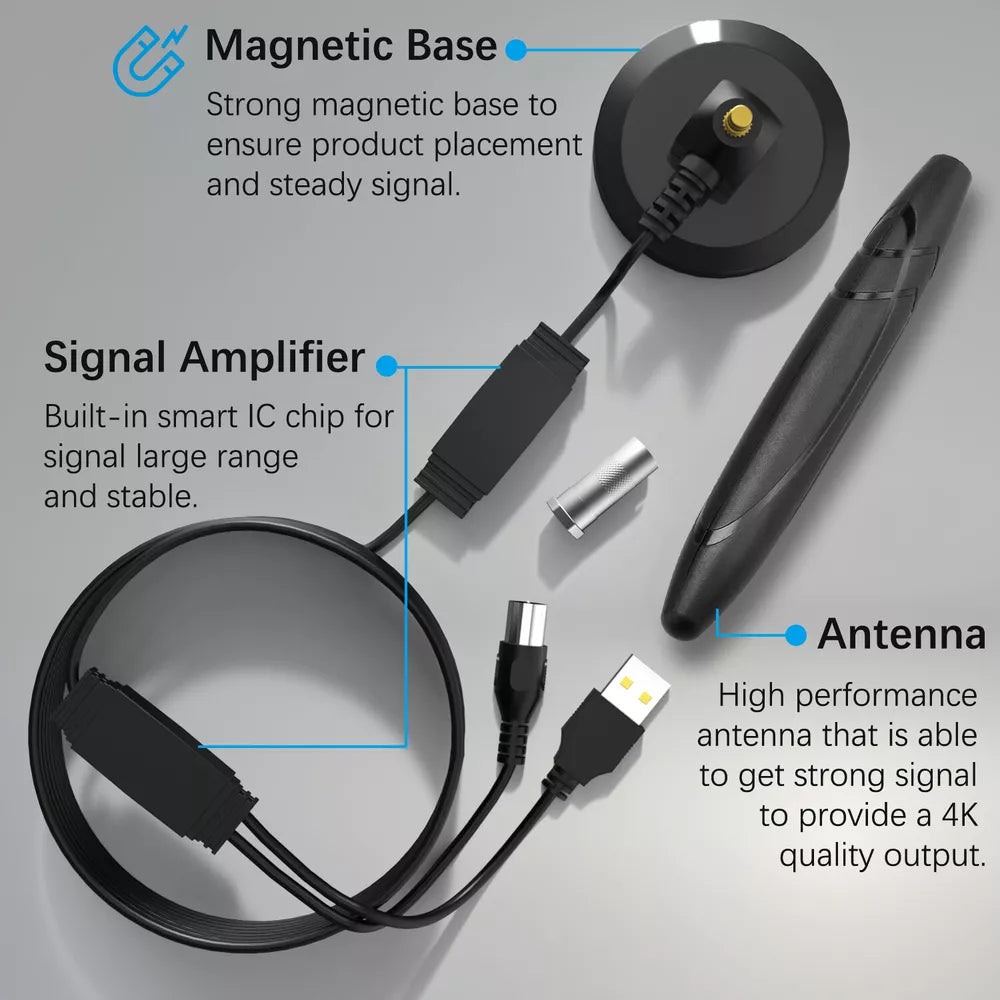 4K HD Indoor TV Antenna with Signal Booster