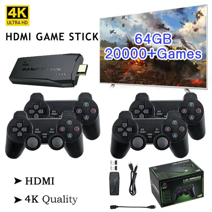4K Mini Android TV Gaming Console with 64GB Storage
