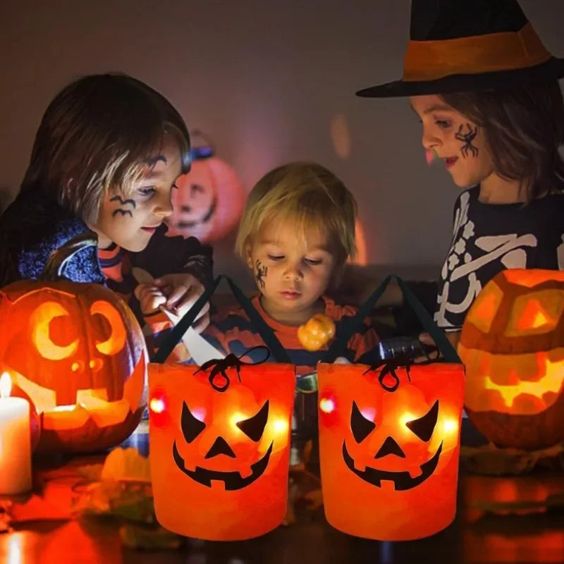 Glowing Orange Halloween Candy Bag - Hehif