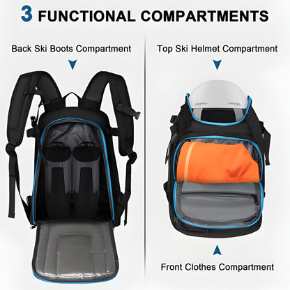Spacious Ski Boot Bag 13.2 Gallon Water Resistant Backpack