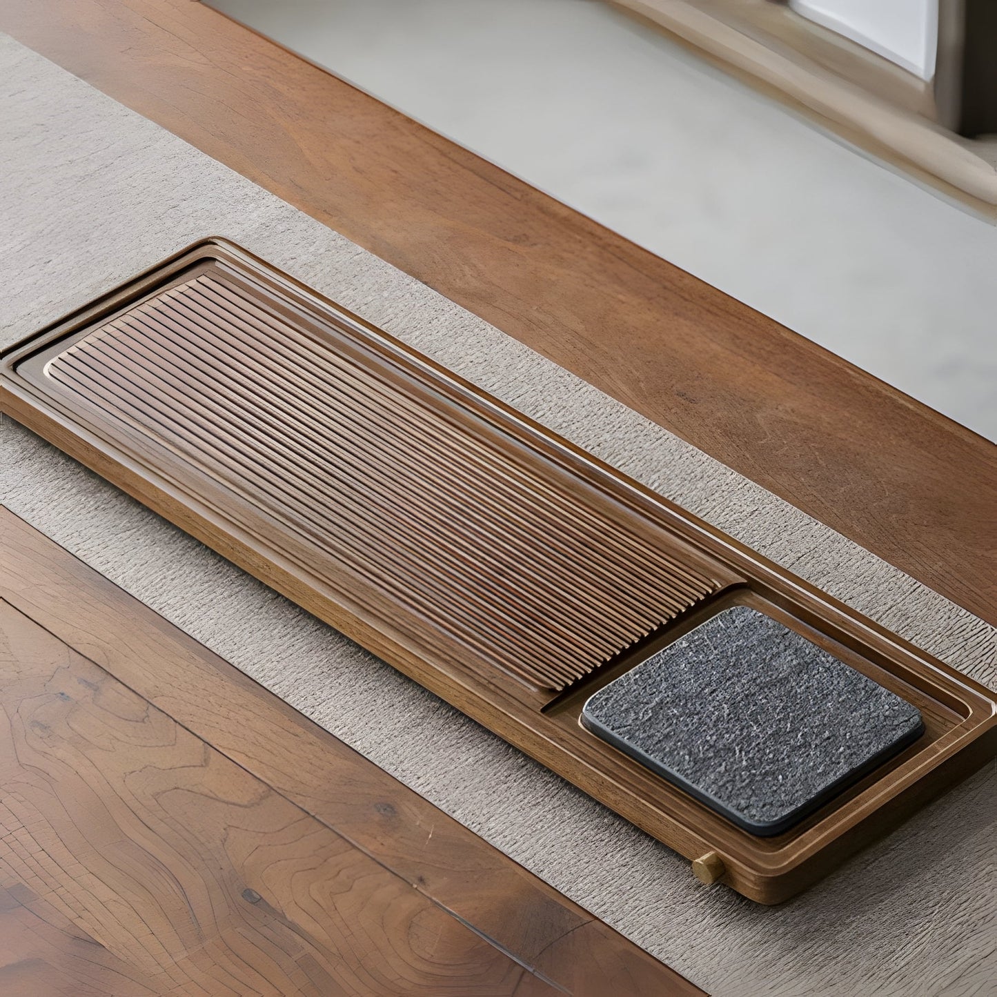 Natural Wood Tea Server Table