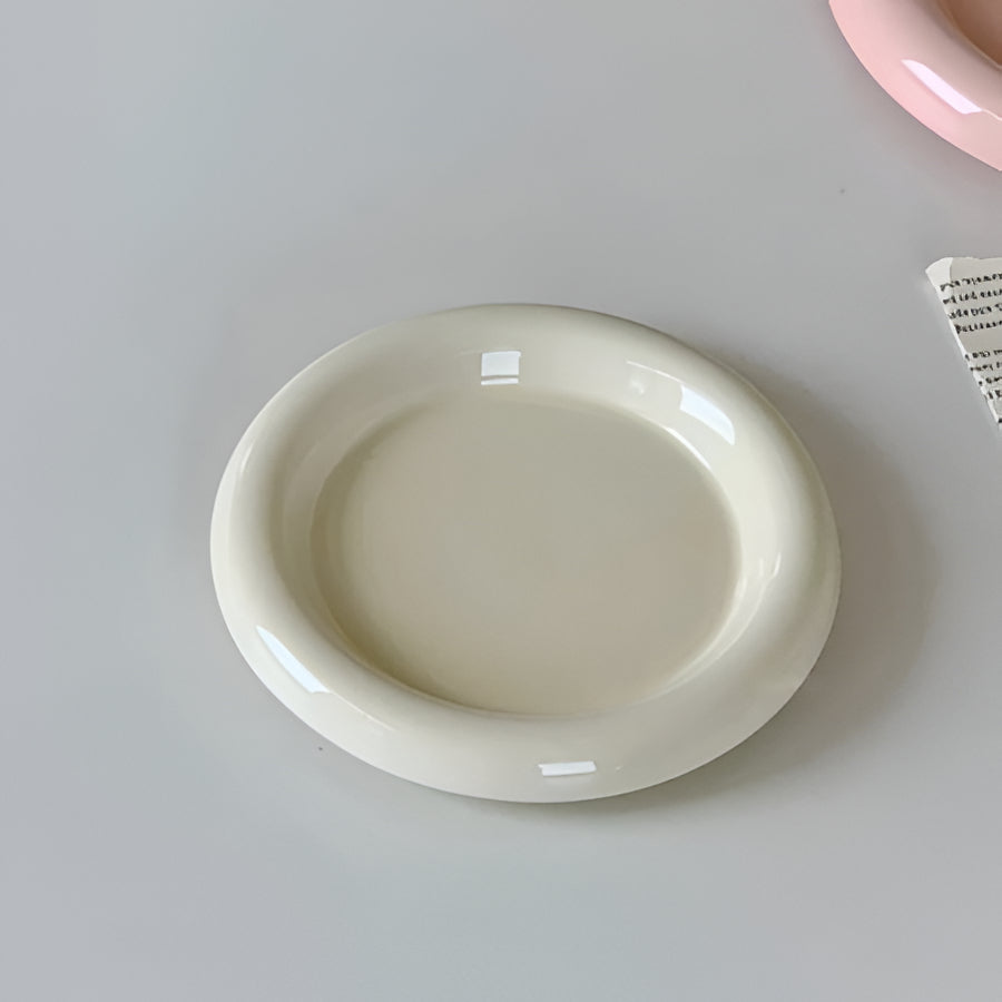 Delicate White Porcelain Dessert Plate