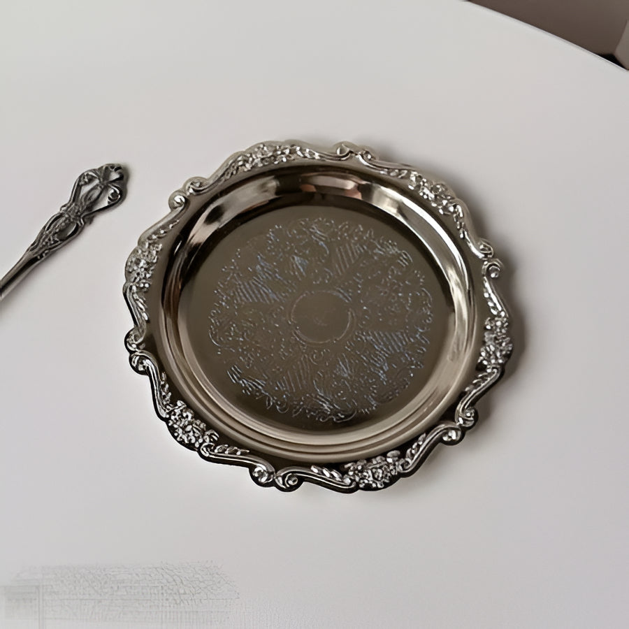 Elegant Metal Serving Tray for Cake and Dessert Display