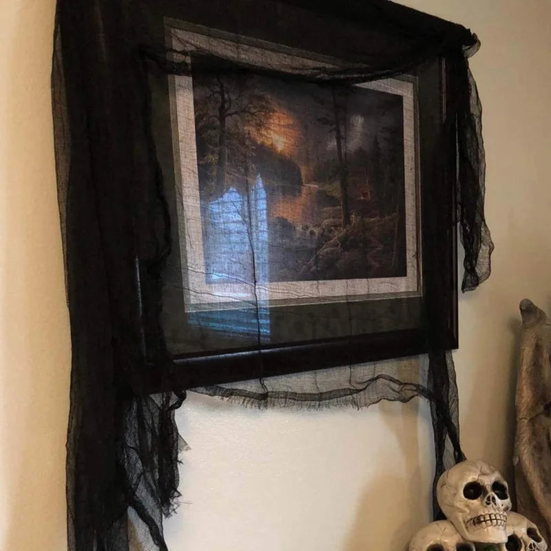 Spooky Black Halloween Wall Hanging Curtain