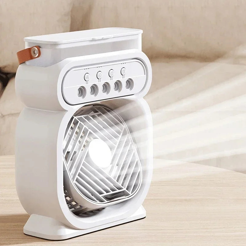 Compact AC Unit with LED Light and Humidifier Function - Hehif