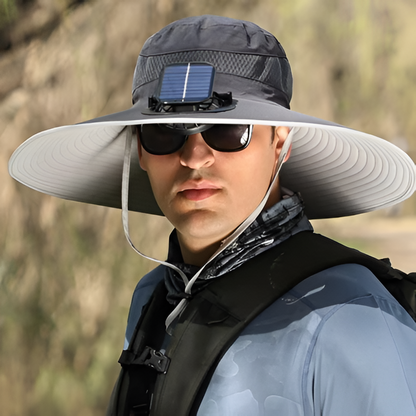 Waterproof Solar LED Wide Brim Sun Hat