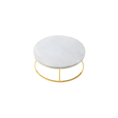 Elegant White Marble Cake Display Server